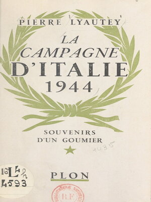 cover image of La campagne d'Italie, 1944